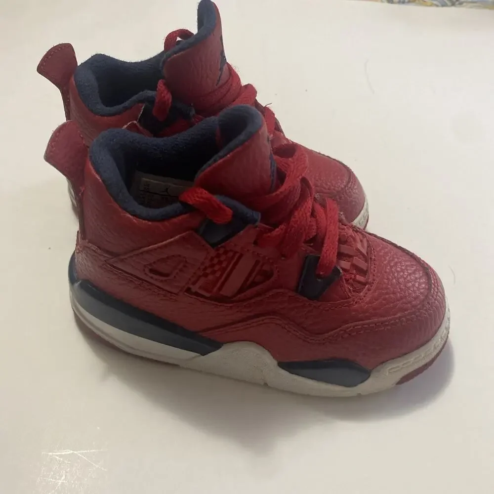 Air Jordan 4 Retro Fiba BQ7670-617 2019 Toddler Kid Red Sneaker Shoe Size 7c